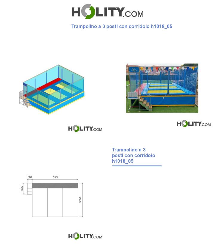 Trampolino a 3 posti con corridoio h1018_05