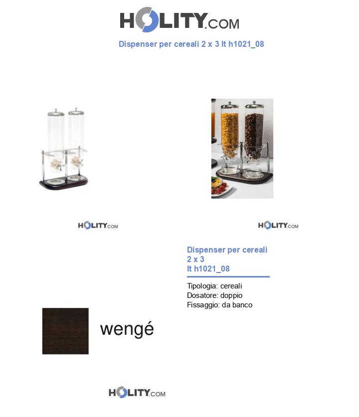 Dispenser per cereali 2 x 3 lt h1021_08