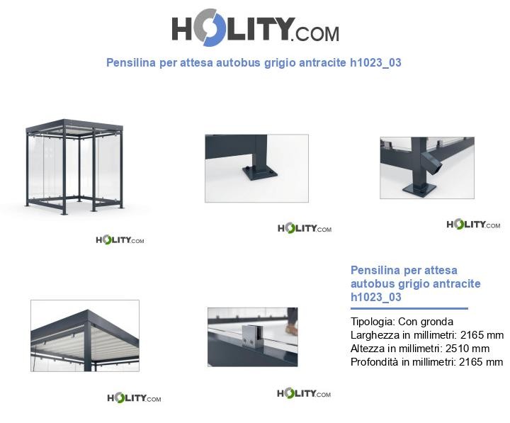 Pensilina per attesa autobus grigio antracite h1023_03