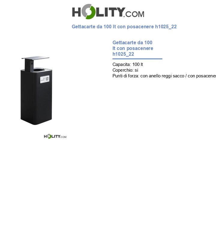 Gettacarte da 100 lt con posacenere h1025_22