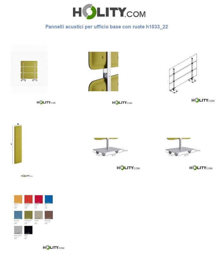 Pannelli acustici per ufficio base con ruote h1033_22