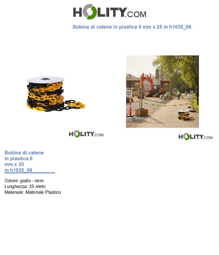 Bobina di catene in plastica 6 mm x 25 m h1035_08