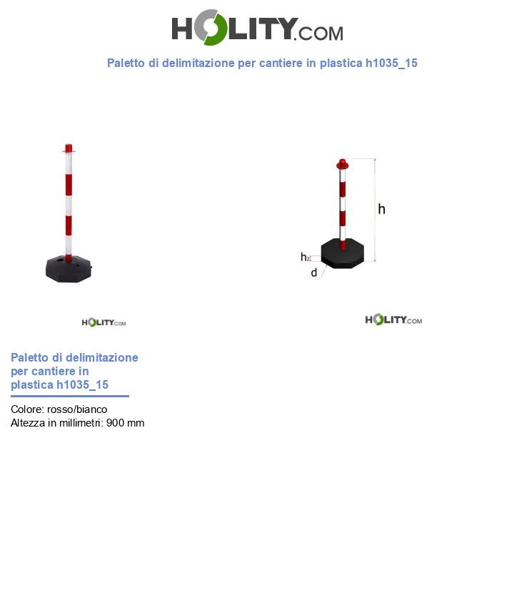 Paletto di delimitazione per cantiere in plastica h1035_15