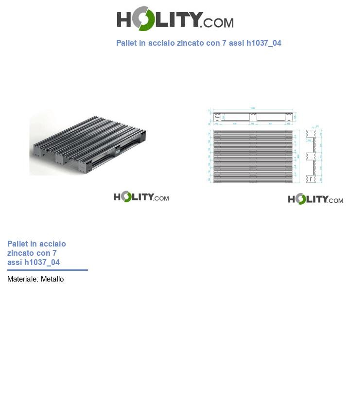 Pallet in acciaio zincato con 7 assi h1037_04