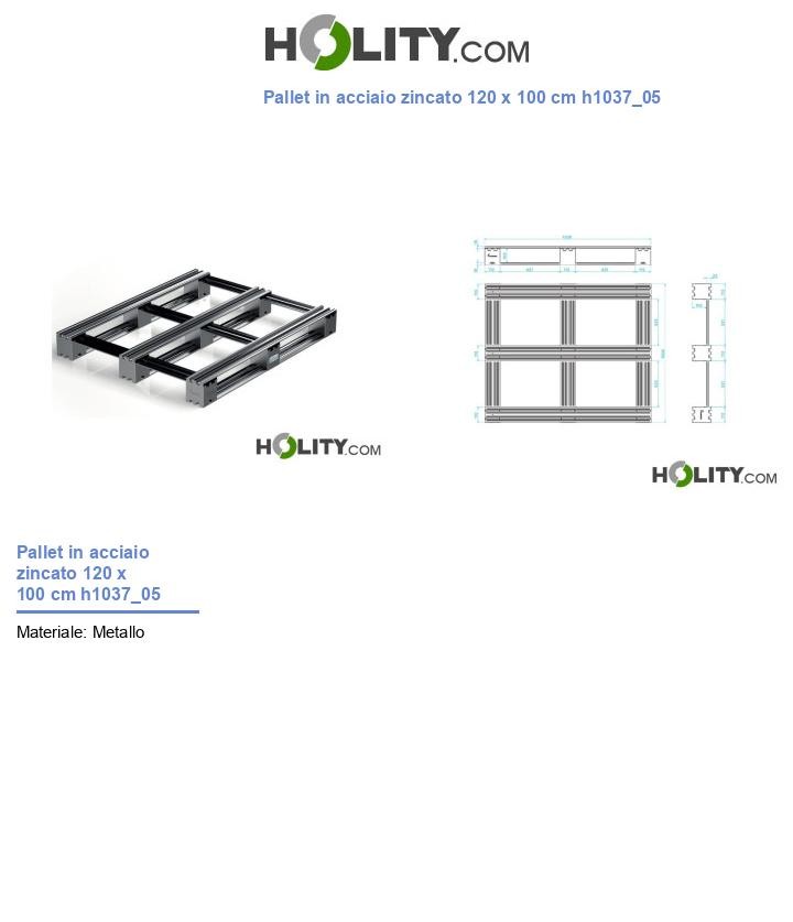 Pallet in acciaio zincato 120 x 100 cm h1037_05