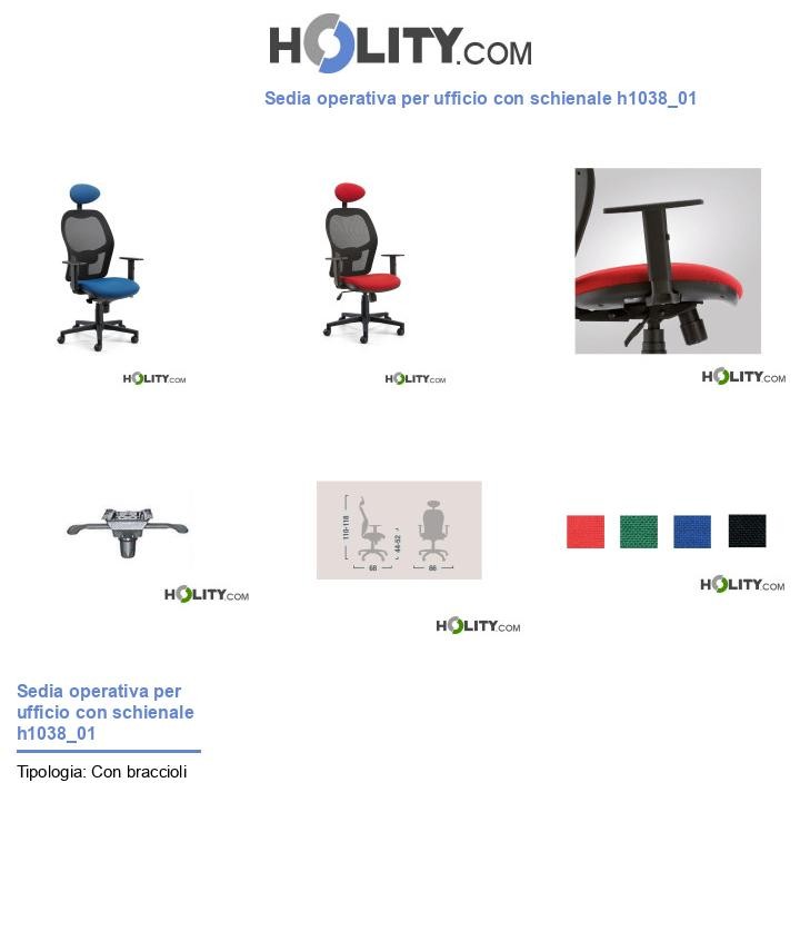 Sedia operativa per ufficio con schienale h1038_01