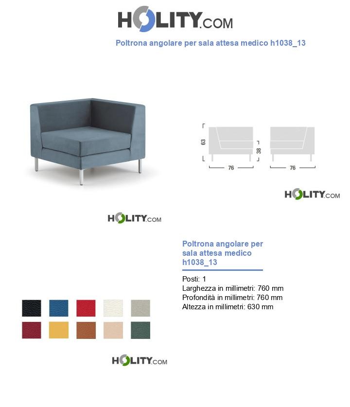 Poltrona angolare per sala attesa medico h1038_13