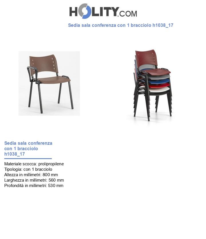 Sedia sala conferenza con 1 bracciolo h1038_17