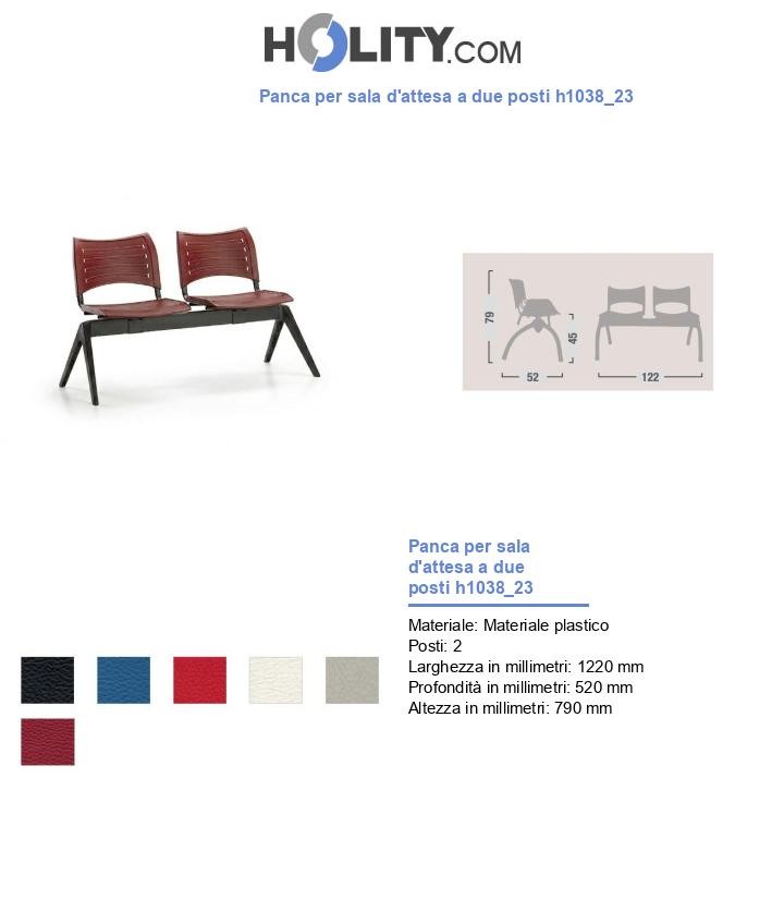 Panca per sala d'attesa a due posti h1038_23