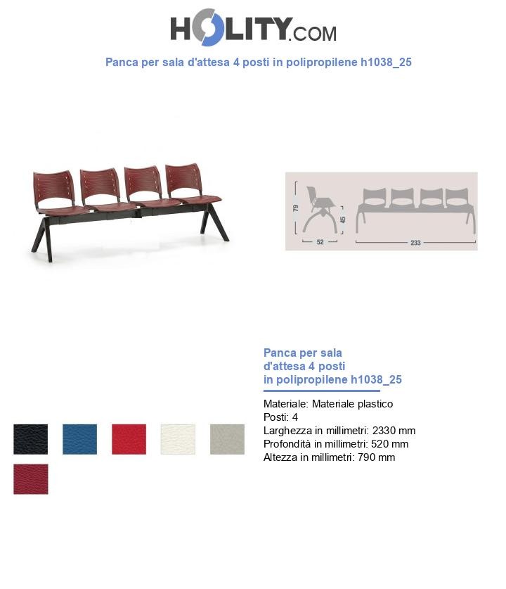 Panca per sala d'attesa 4 posti in polipropilene h1038_25