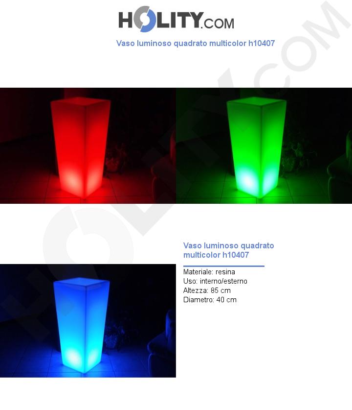 Vaso luminoso quadrato multicolor h10407