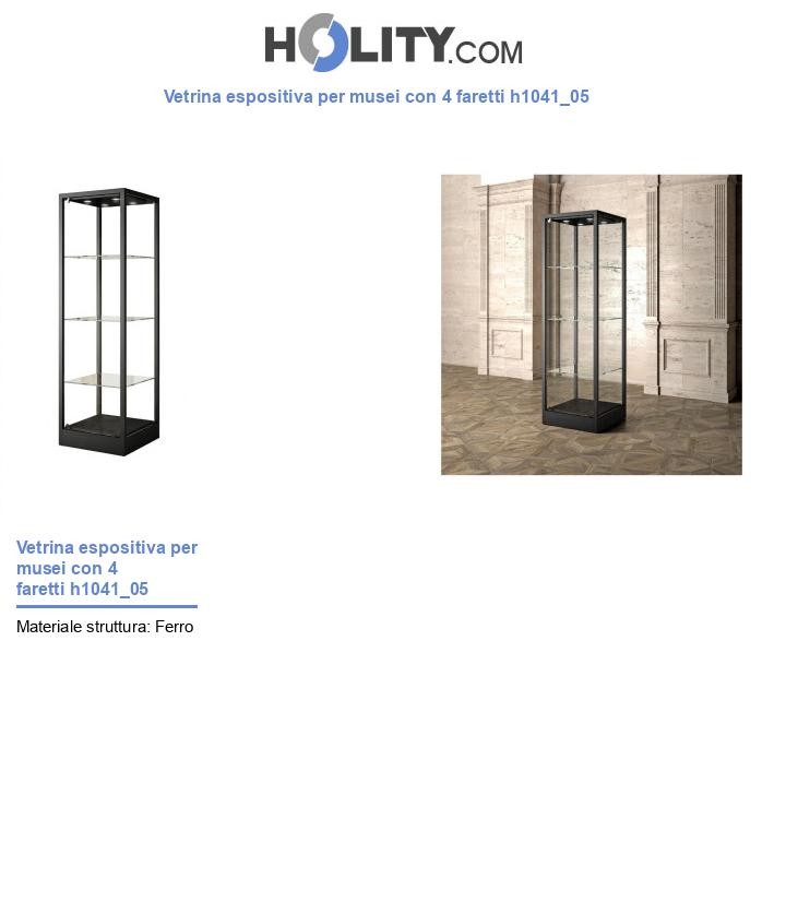 Vetrina espositiva per musei con 4 faretti h1041_05