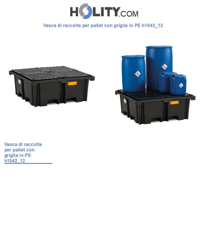 Vasca di raccolta per pallet con griglia in PE h1042_12