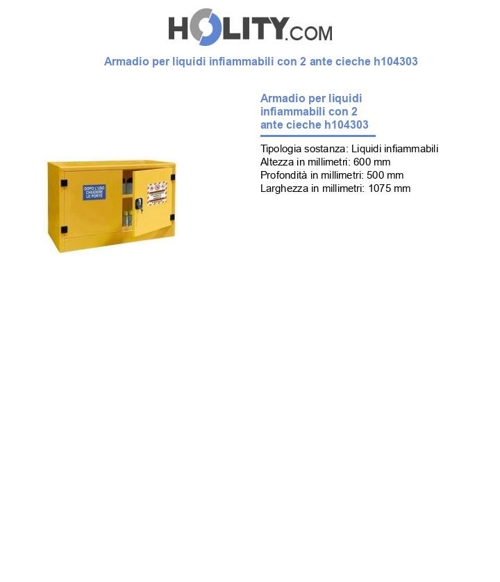 Armadio per liquidi infiammabili con 2 ante cieche h104303