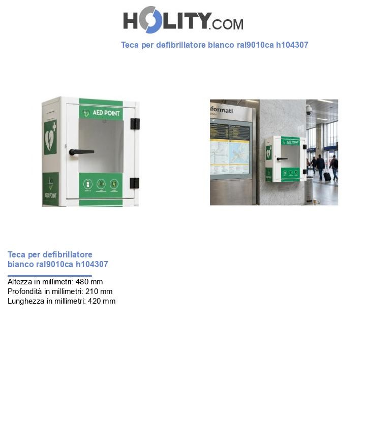Teca per defibrillatore bianco ral9010ca h104307