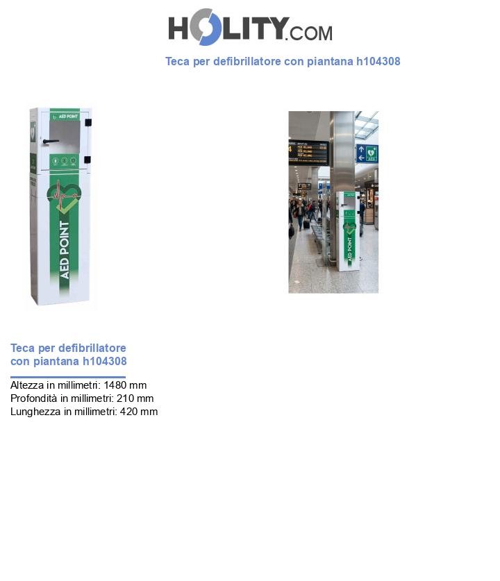 Teca per defibrillatore con piantana h104308