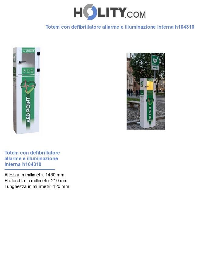 Totem con defibrillatore allarme e illuminazione interna h104310