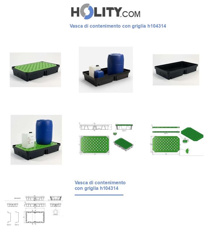 Vasca di contenimento con griglia h104314
