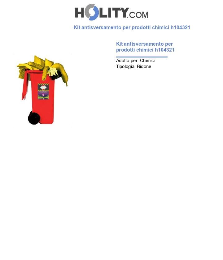 Kit antisversamento per prodotti chimici h104321