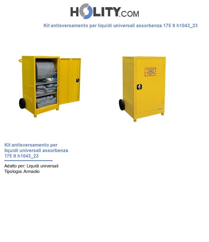 Kit antisversamento per liquidi universali assorbenza 175 lt h1043_23