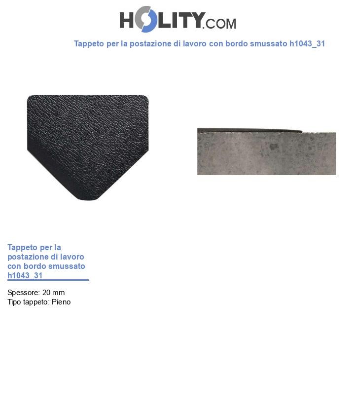 Tappeto per la postazione di lavoro con bordo smussato h1043_31