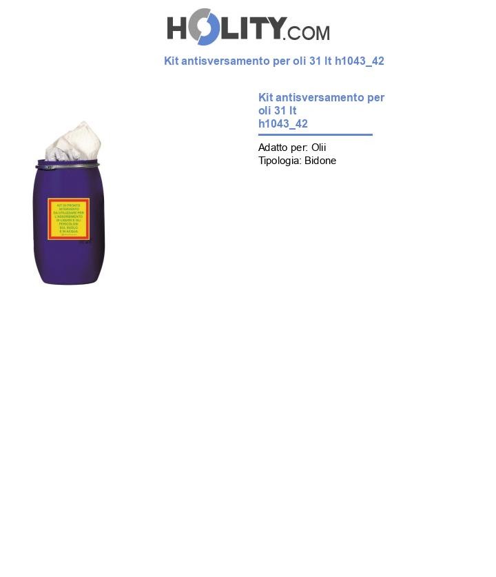 Kit antisversamento per oli 31 lt h1043_42