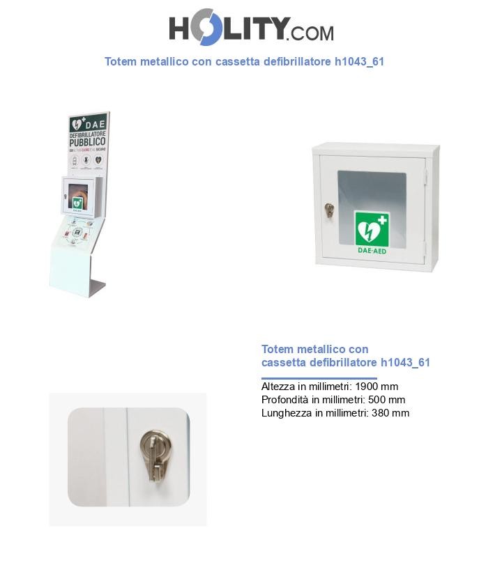 Totem metallico con cassetta defibrillatore h1043_61