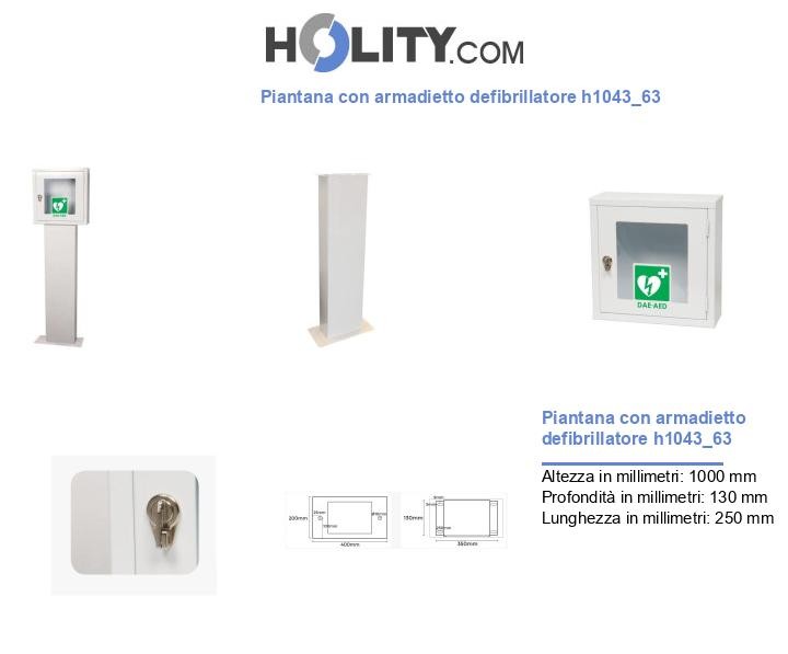 Piantana con armadietto defibrillatore h1043_63