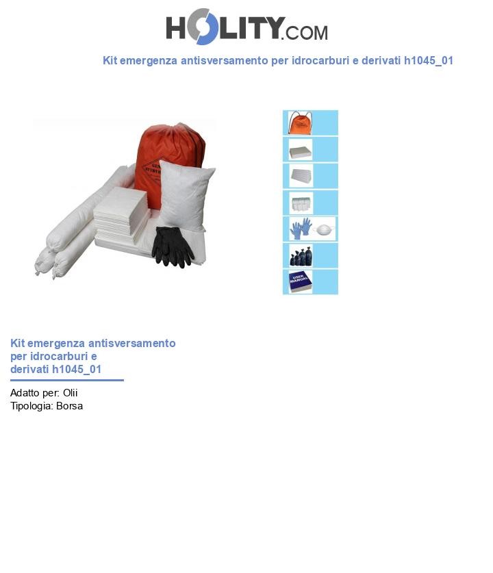 Kit emergenza antisversamento per idrocarburi e derivati h1045_01