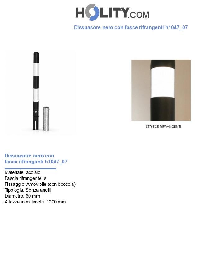 Dissuasore nero con fasce rifrangenti h1047_07