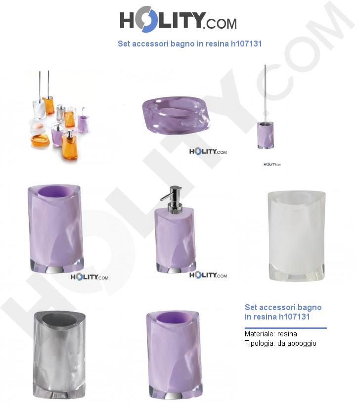 Set accessori bagno in resina h107131