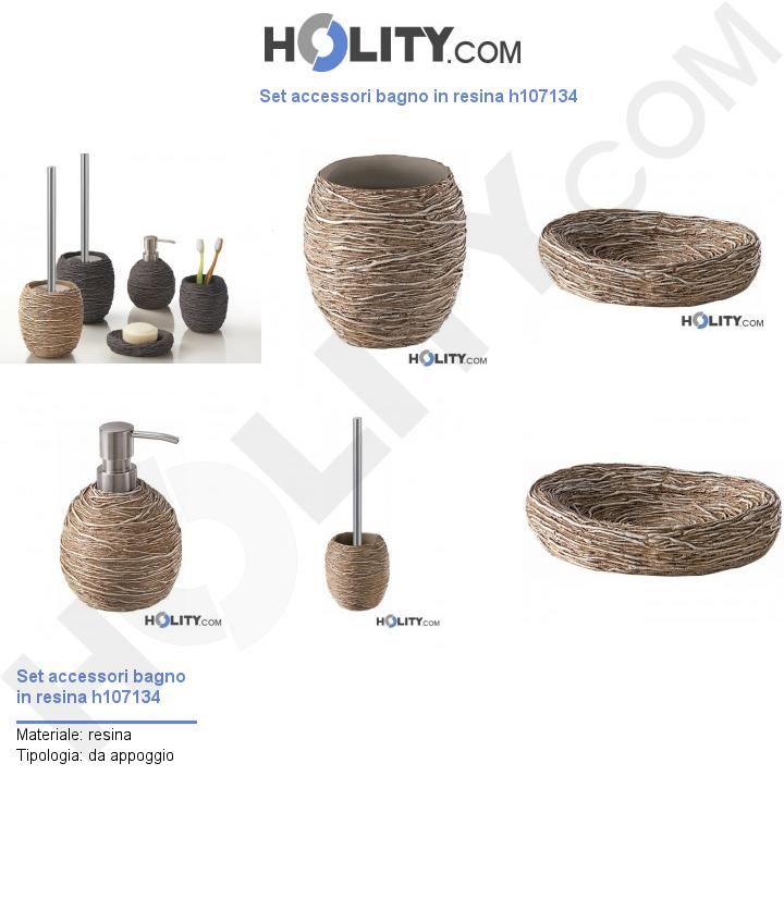 Set accessori bagno in resina h107134