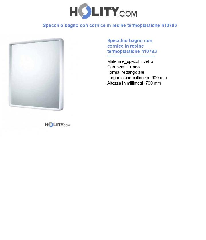 Specchio bagno con cornice in resine termoplastiche h10783