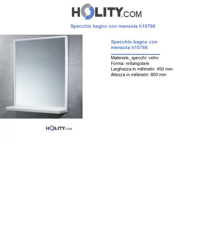 Specchio bagno con mensola h10786