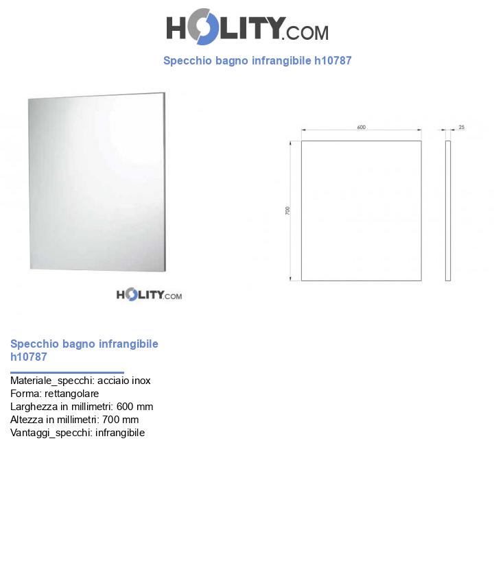 Specchio bagno infrangibile h10787
