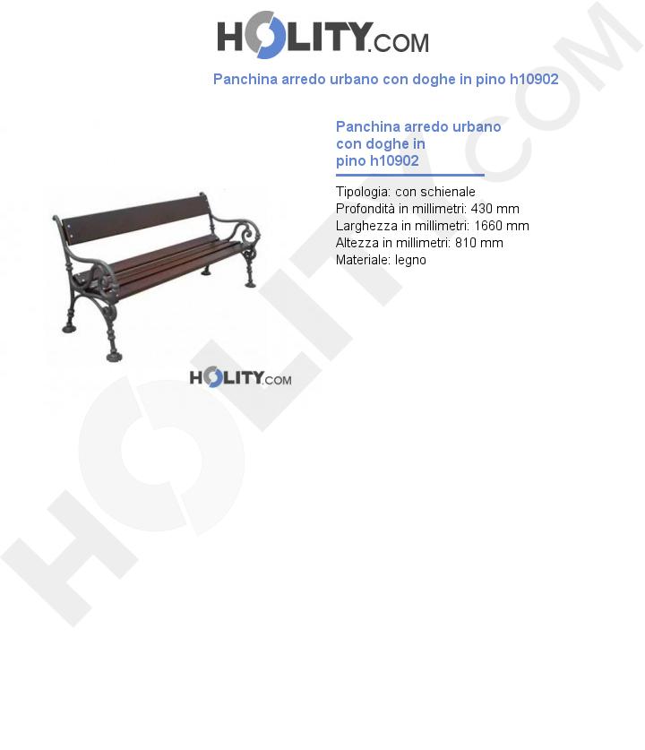 Panchina arredo urbano con doghe in pino h10902
