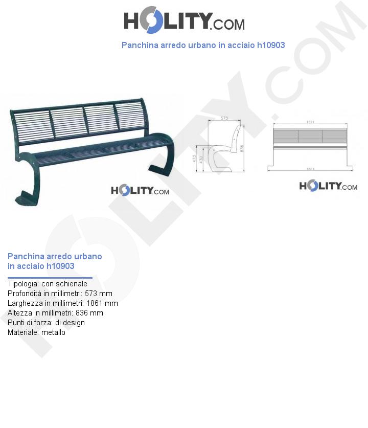 Panchina arredo urbano in acciaio h10903