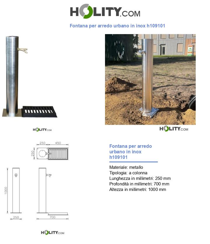 Fontana per arredo urbano in acciaio h109101