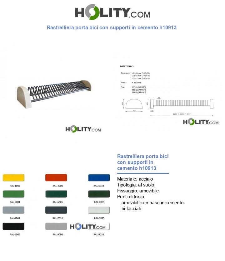Rastrelliera porta bici con supporti in cemento h10913