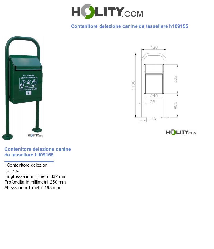 Contenitore deiezione canine da tassellare h109155