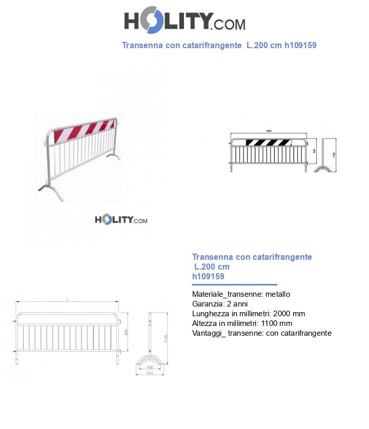 Transenna con catarifrangente  L.200 cm h109159