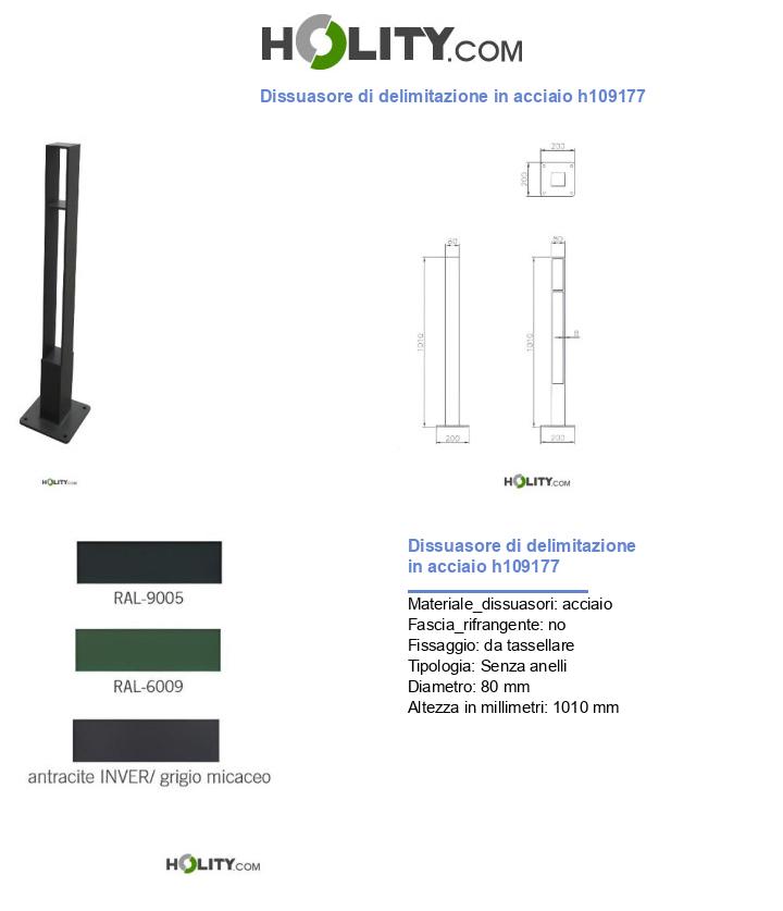 Dissuasore di delimitazione in acciaio h109177