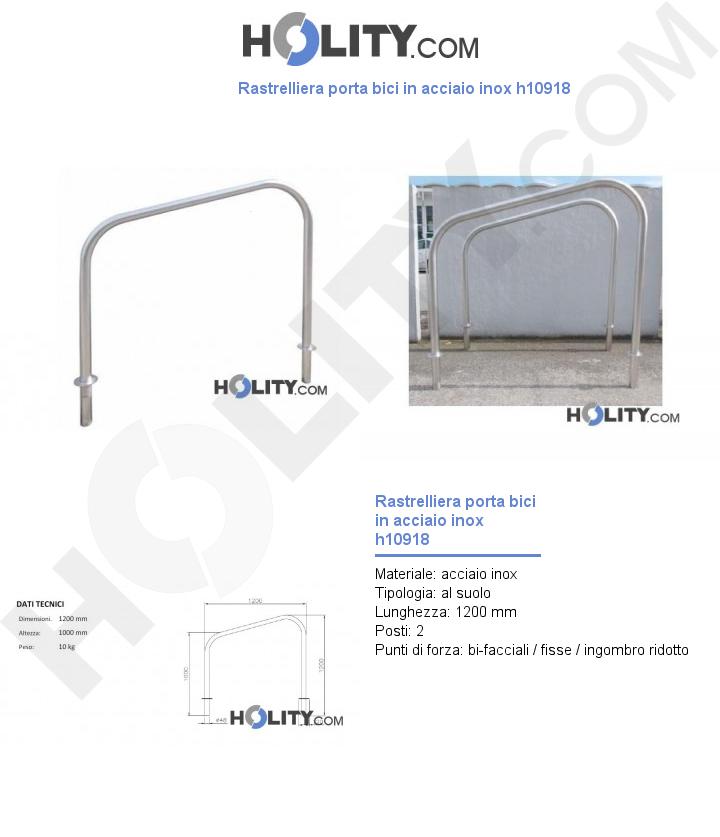 Rastrelliera porta bici in acciaio inox h10918