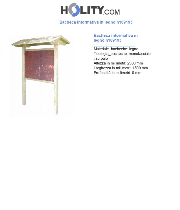Bacheca informativa in legno h109193