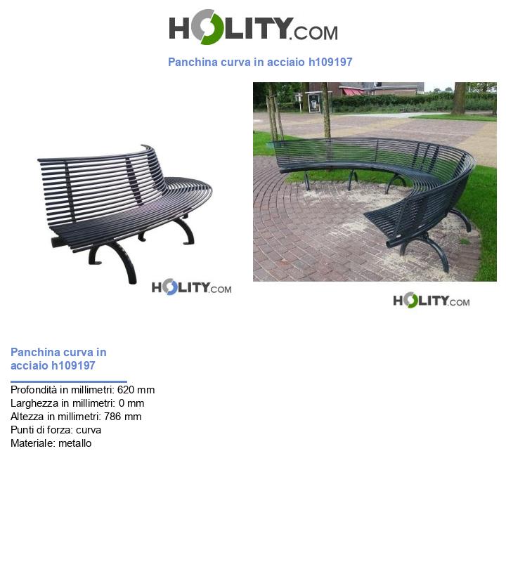 Panchina curva in acciaio h109197