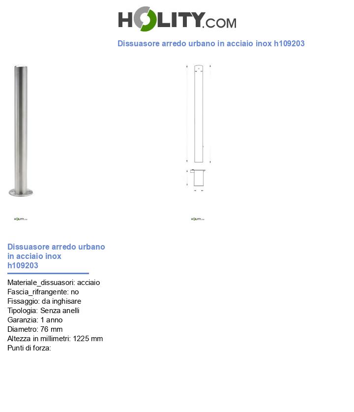 Dissuasore arredo urbano in acciaio inox h109203