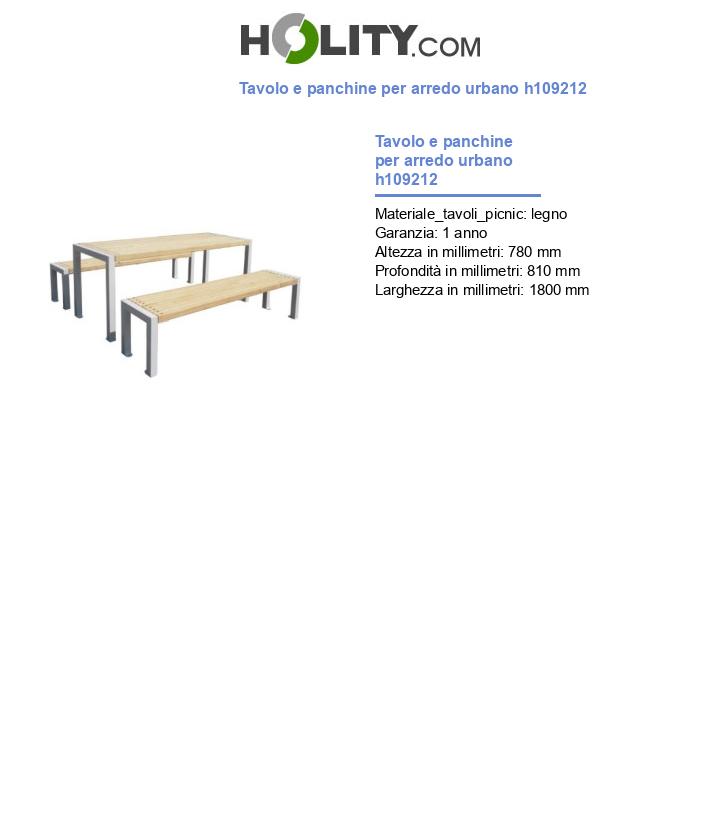Tavolo e panchine per arredo urbano h109212