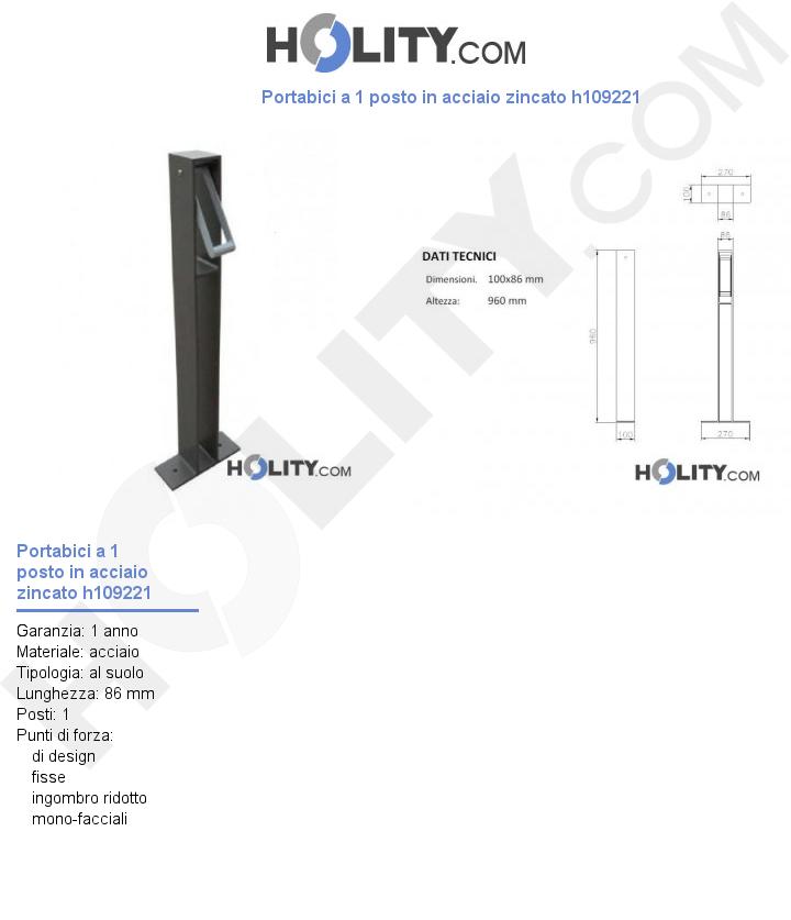 Portabici a 1 posto in acciaio zincato h109221