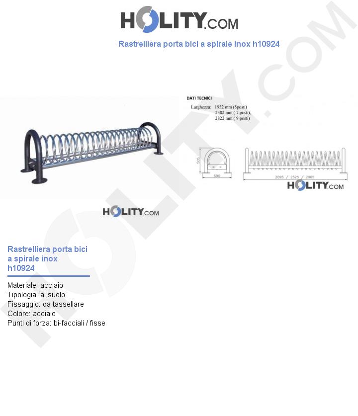 Rastrelliera porta bici a spirale inox h10924