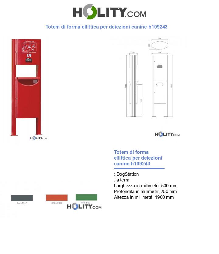 Totem di forma ellittica per deiezioni canine h109243